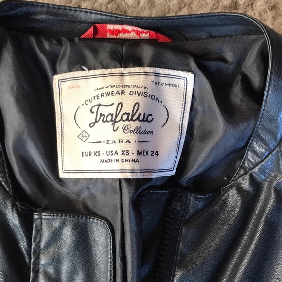 Zara TRF outerwear leather and army green jacket - Picture 2 of 3